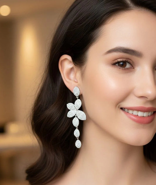 Crystal Bloom Drop Earrings