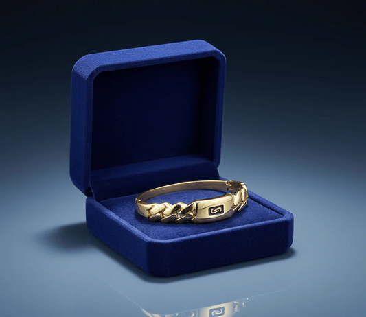 Chain Accent Hinged Bangle